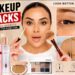 Makeup hacks every girl should know with beauty products and application tools.
