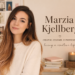 Fashion collage of Marzia Kjellberg with neutral outfits, soft pastel tones, and elegant style details.