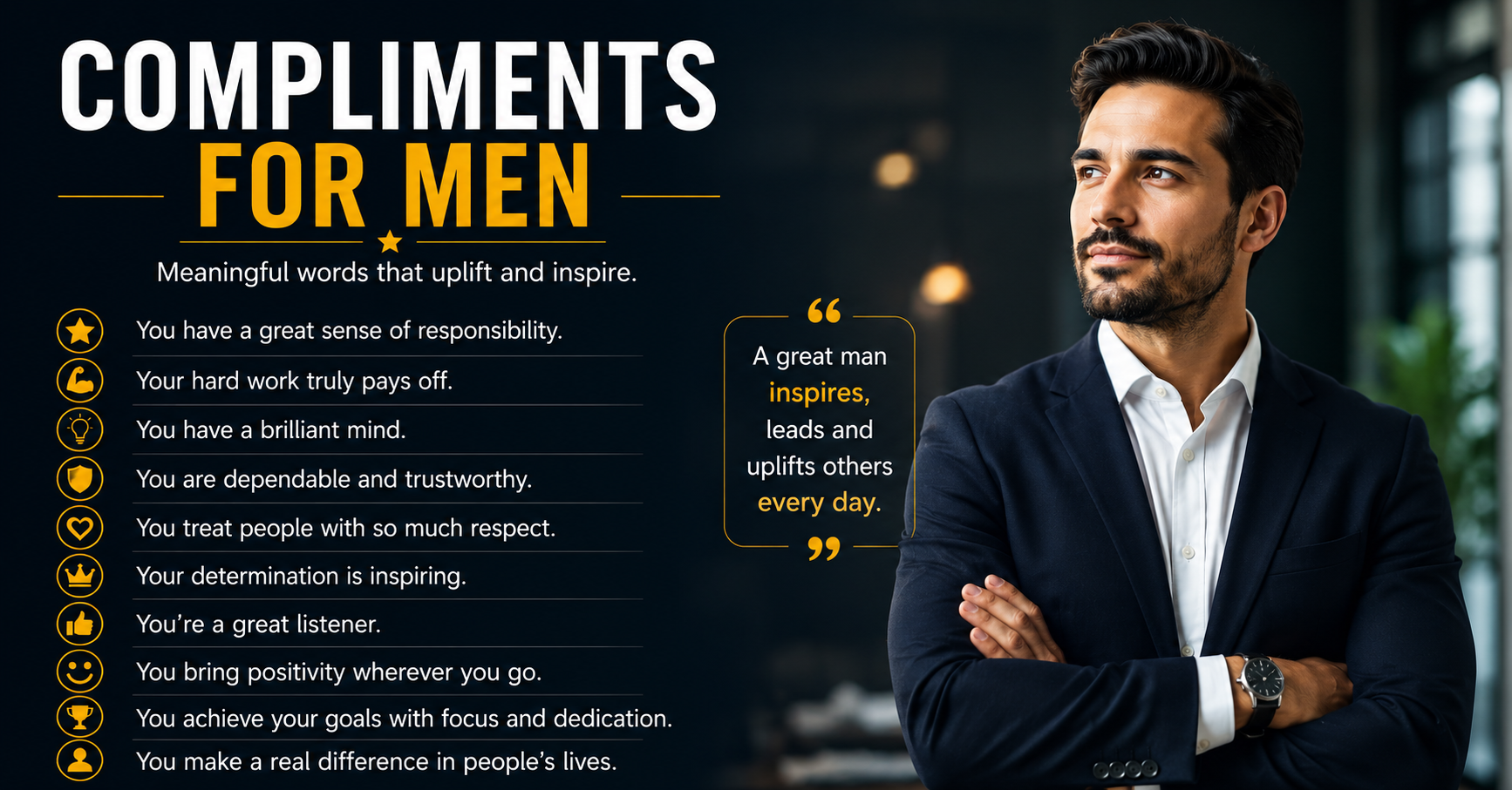 Man smiling while receiving a genuine compliment, illustrating tips for compliments for men.
