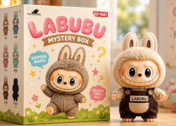 Pop Mart Labubu mystery box packaging showing available character designs and secret figure odds