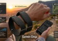 Garmin CIRQA smart band screenless fitness tracker in black fabric band.