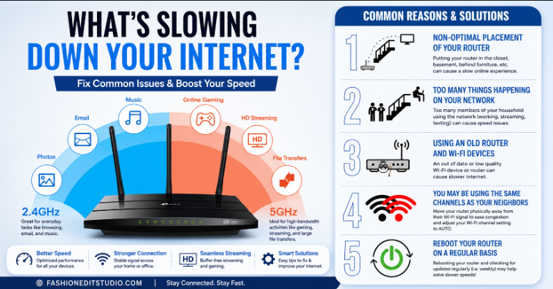 Person running a home internet speed test on a laptop to fix slow Wi-Fi.